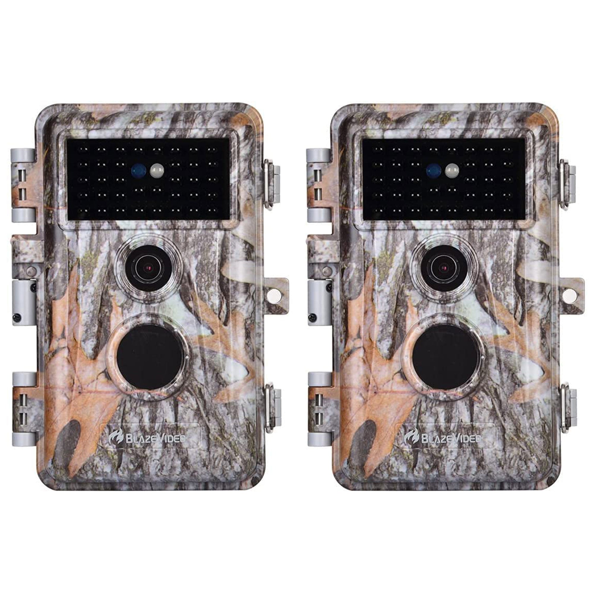 BlazeVideo Waterproof Motion Activated Trail Cameras with Night Vision, 2 Pack