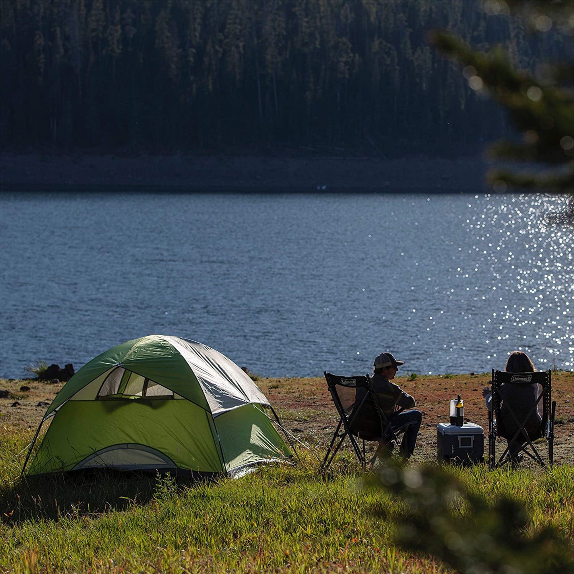 Coleman Sundome Quick Setup 2 to 3 Person Camping Tent with Rainfly, Palm Green
