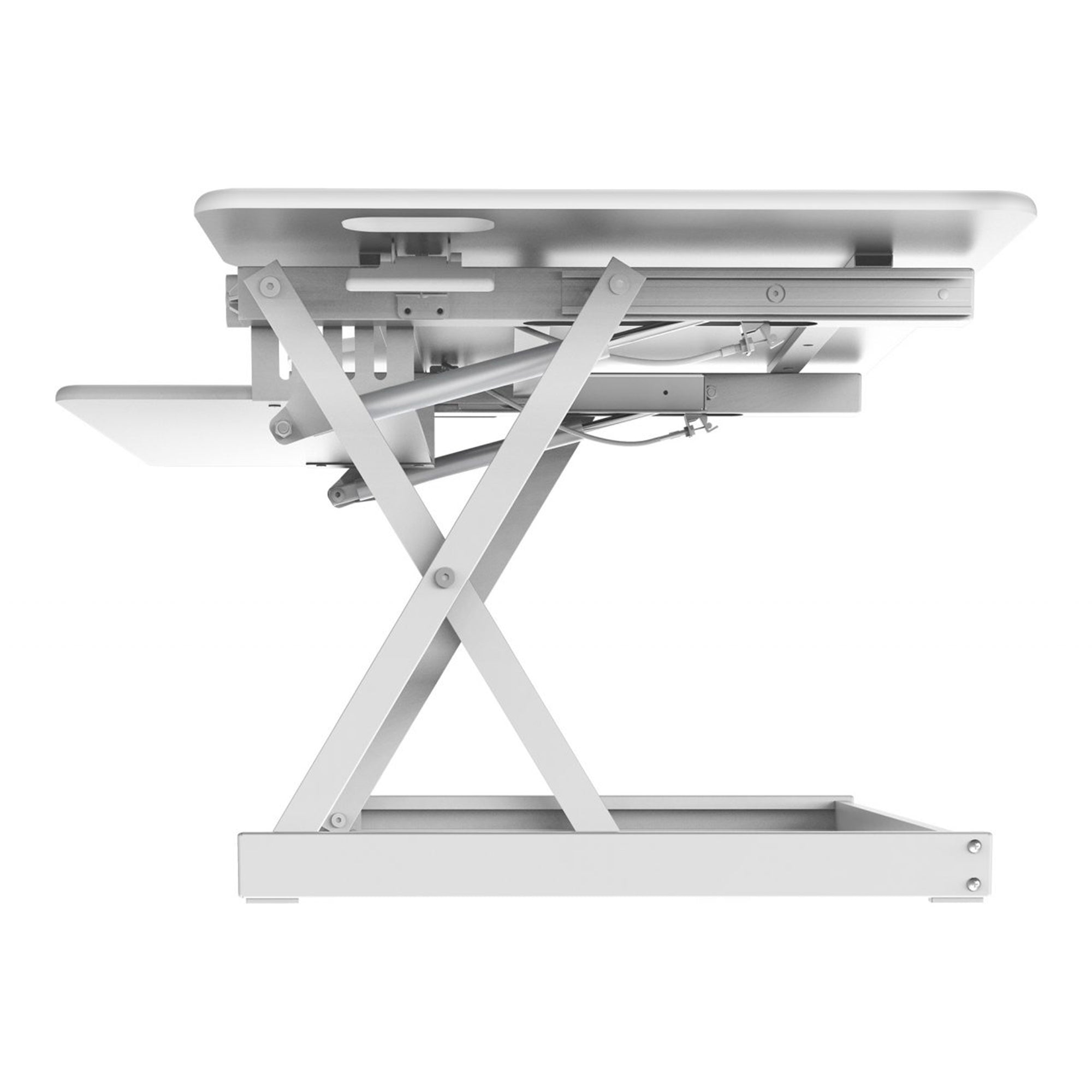 Rocelco Standing Desk Converter 46 Inch Deluxe Adjustable Support Riser, White - VMInnovations