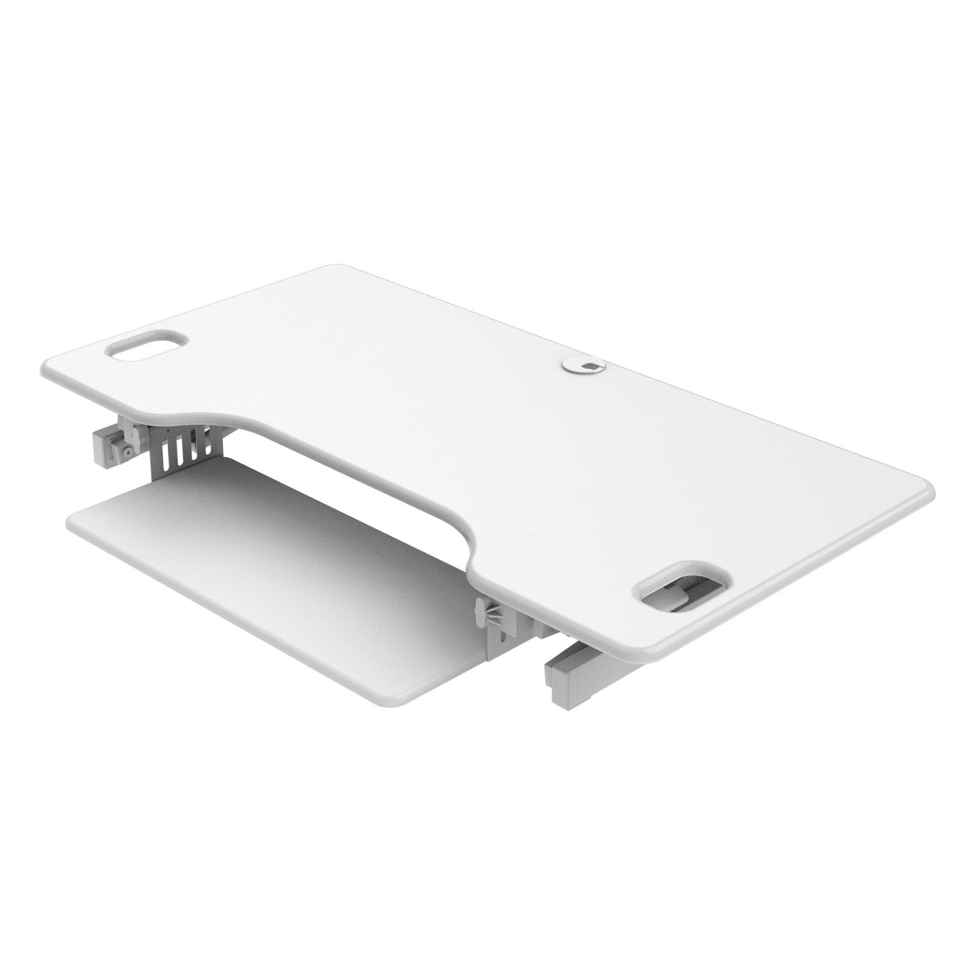Rocelco Standing Desk Converter 46 Inch Deluxe Adjustable Support Riser, White - VMInnovations
