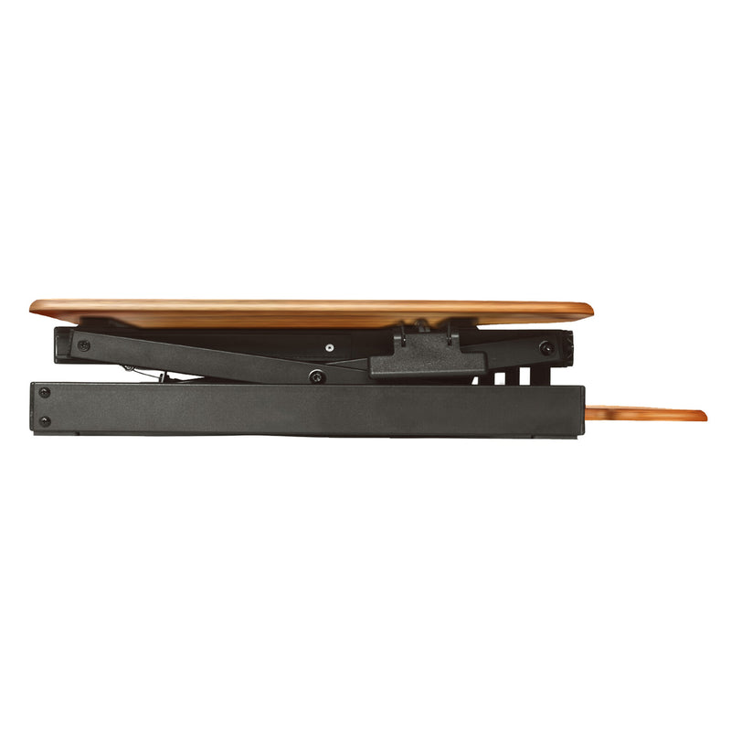 Rocelco Adjustable Standing Desk Converter, Teak & Adjustable Dual Monitor Stand