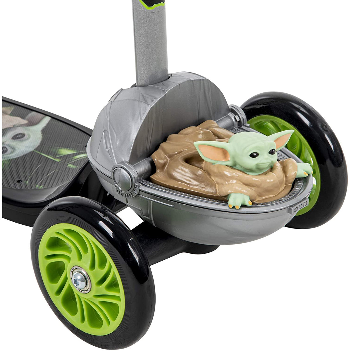 Huffy Kids Ages 3+ Star Wars The Child 3 Wheel Tilt N Turn Steel Scooter, Green
