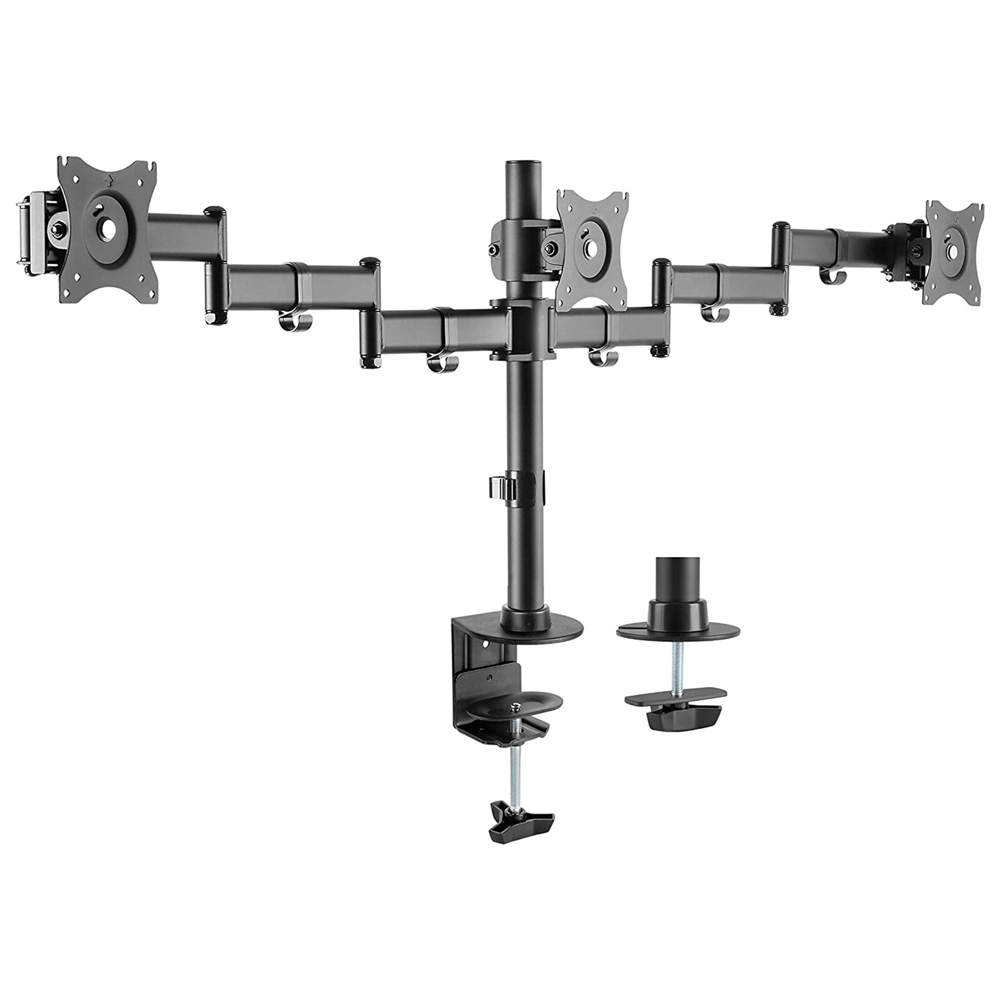 Rocelco Premium Adjustable Triple Monitor Desk Mount, Fits 13-27 In LED Screens - VMInnovations