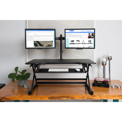 Rocelco Standing Desk Converter 40 Inch Deluxe Adjustable Support Riser, Black