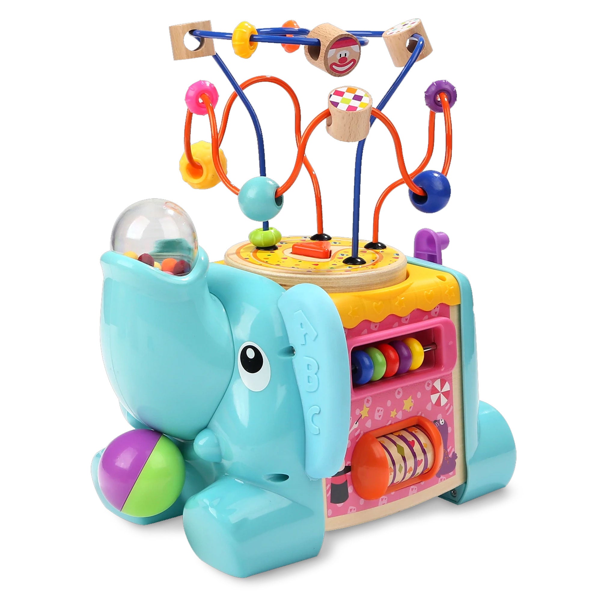TopBright 5 in 1 Elephant Activity Cube w/ Maze and Games for