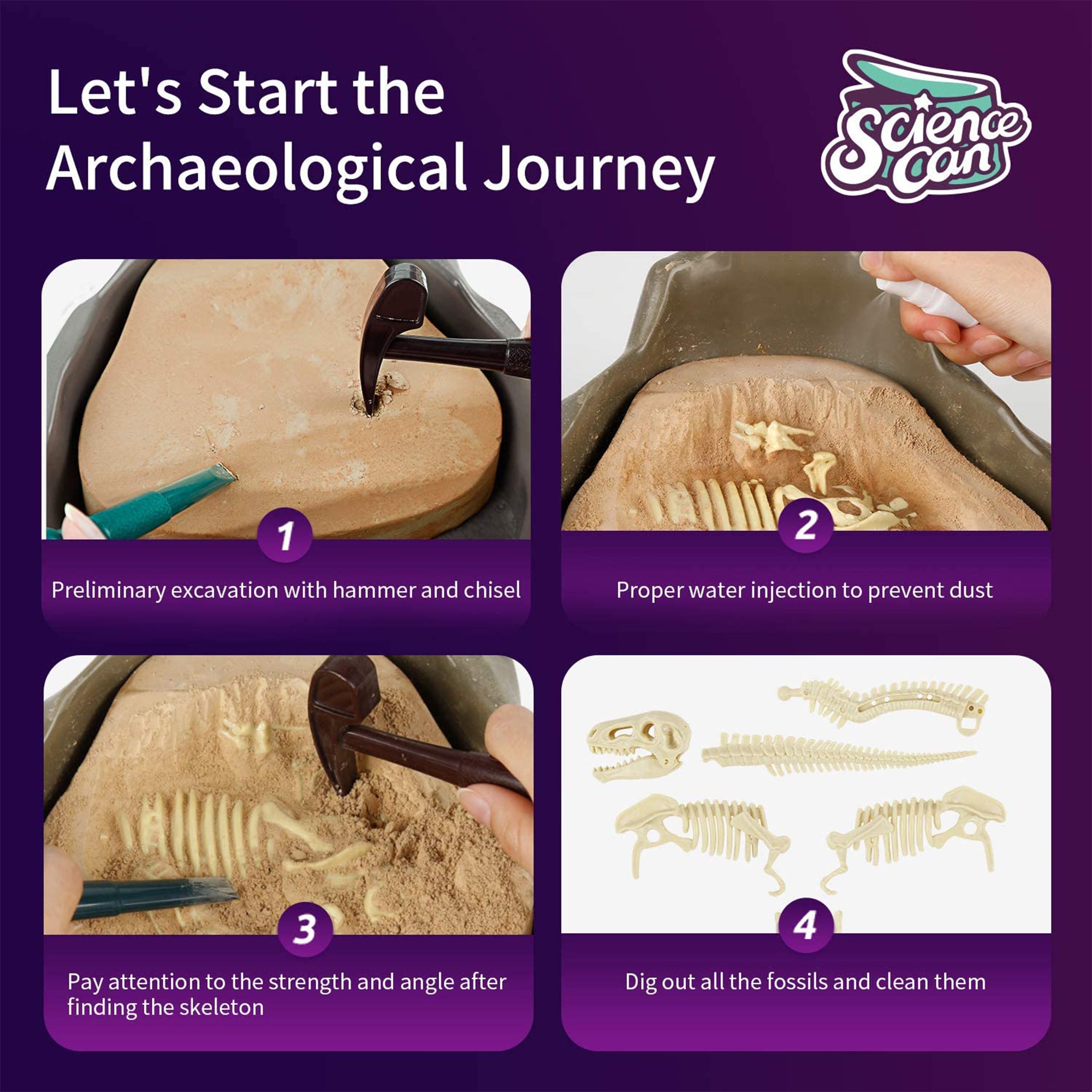 Science Can 160003G-1 Mesozoic Era Super Dinosaur Fossil Dig Kit for Ages 6 & Up - VMInnovations