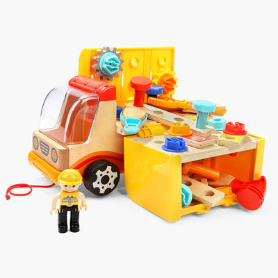 Topbright Toddler Construction Toy Set w/Foldable Bench, Tools & Truck(Open Box)