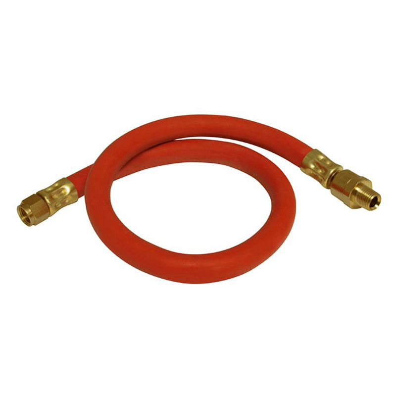 Apache 0.25" x 24" 300 PSI Rubber Air Whip Hose with Ball Swivel, Red (Open Box)