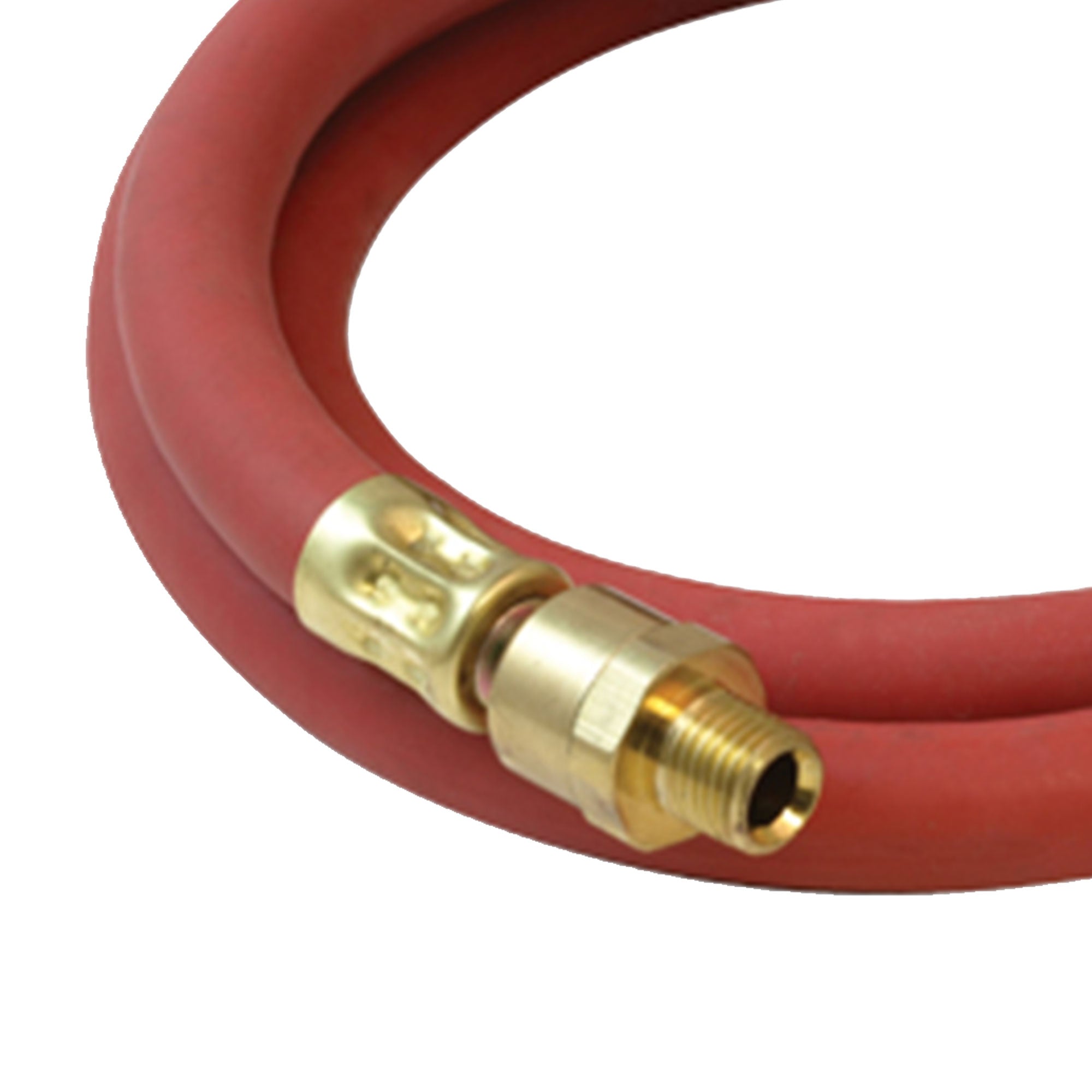Apache 10130400 0.25" x 24" 300 PSI Rubber Air Whip Hose with Ball Swivel, Red - VMInnovations
