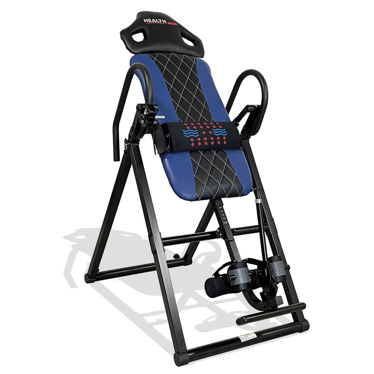 Health Gear 4.4 Advanced Heat & Vibration Massage Inversion Table, Blue/Black