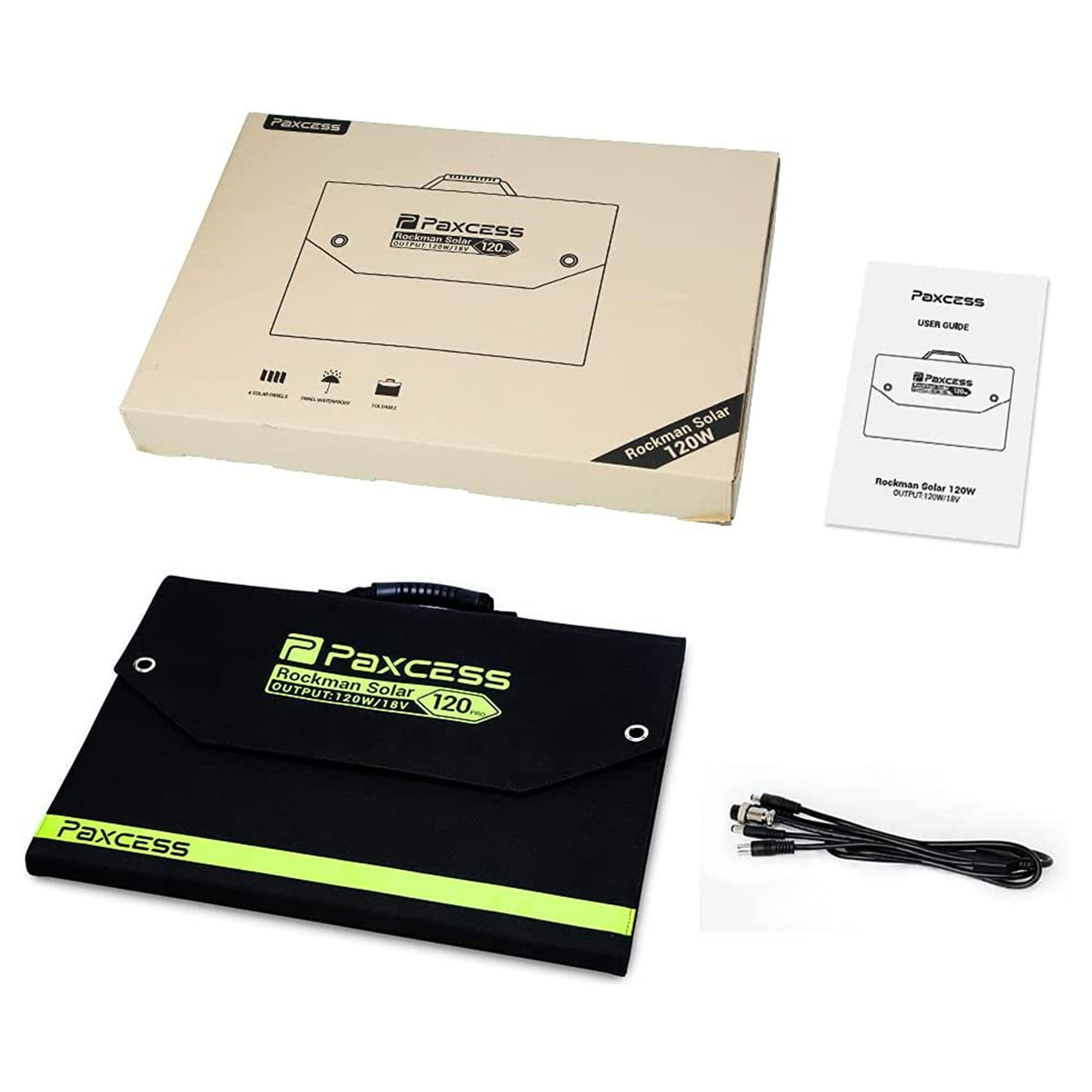 PAXCESS 120 Watt 18 Volt Portable Solar Panel with USB Output for Camping (Used) - VMInnovations