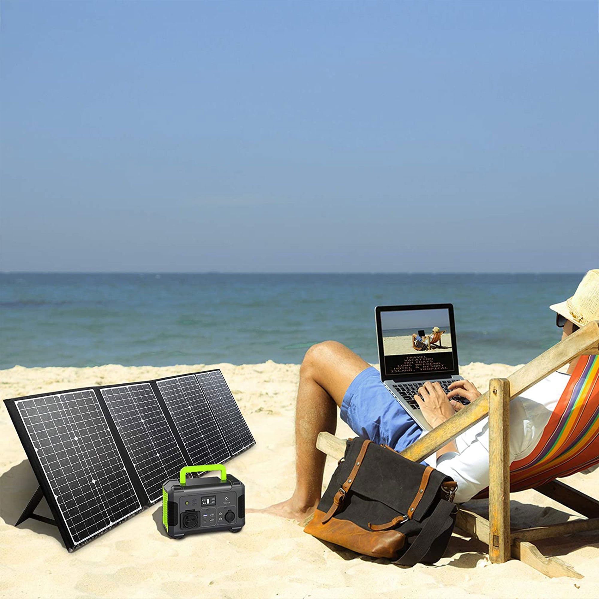 PAXCESS 120 Watt 18 Volt Portable Solar Panel with USB Output for Camping (Used) - VMInnovations