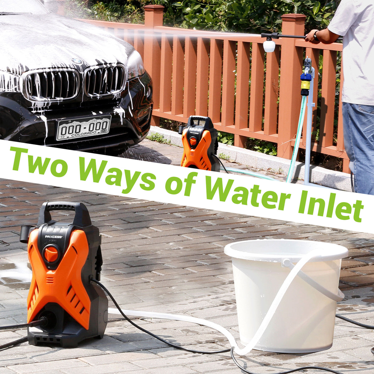 Paxcess Portable Electric Power Washer Machine with Adjustable Spray Nozzle