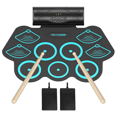 PAXCESS 9 Electronic Drums w/Headphone Jack, Speakers and Drum Sticks (Open Box)