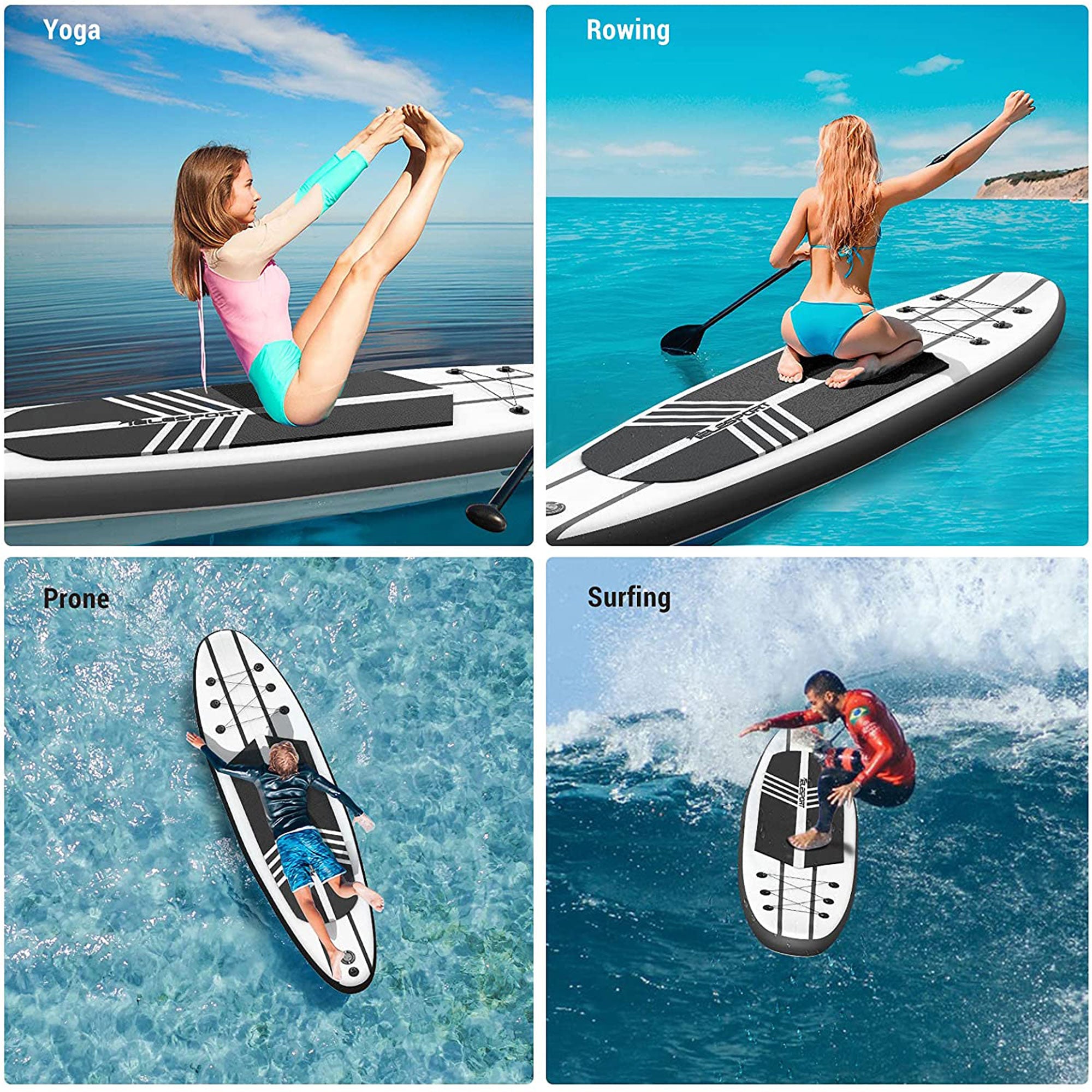 TELESPORT Paddle Boards Stand Up Paddleboard w/Accessories in Black (For Parts) - VMInnovations