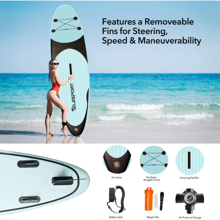 TELESPORT Paddle Boards Inflatable Stand Up Paddleboard with Accessories, Blue - VMInnovations