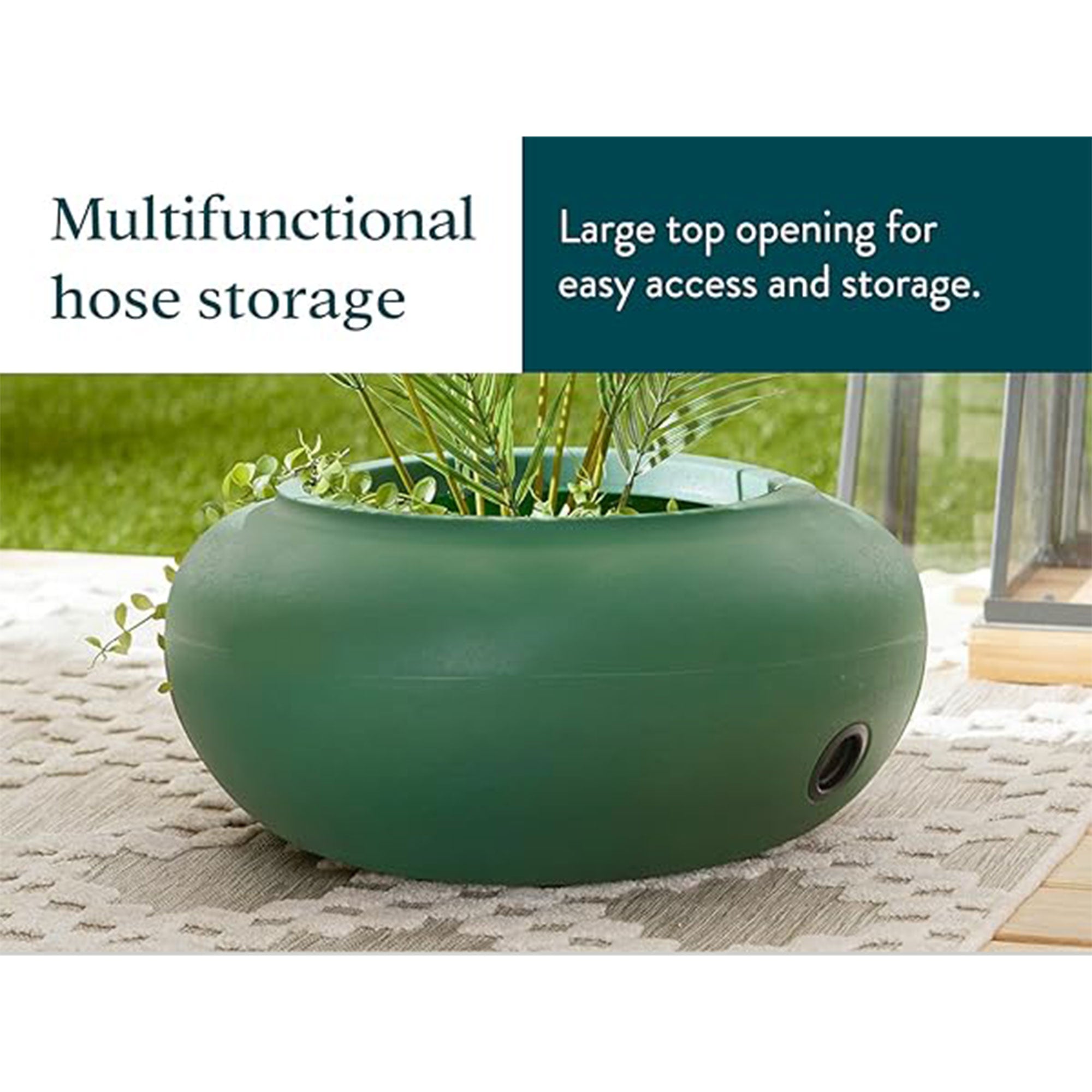 21 Inch Garden Hose Holder Pot for 75 to 100 Ft Hoses (Open Box) - VMInnovations