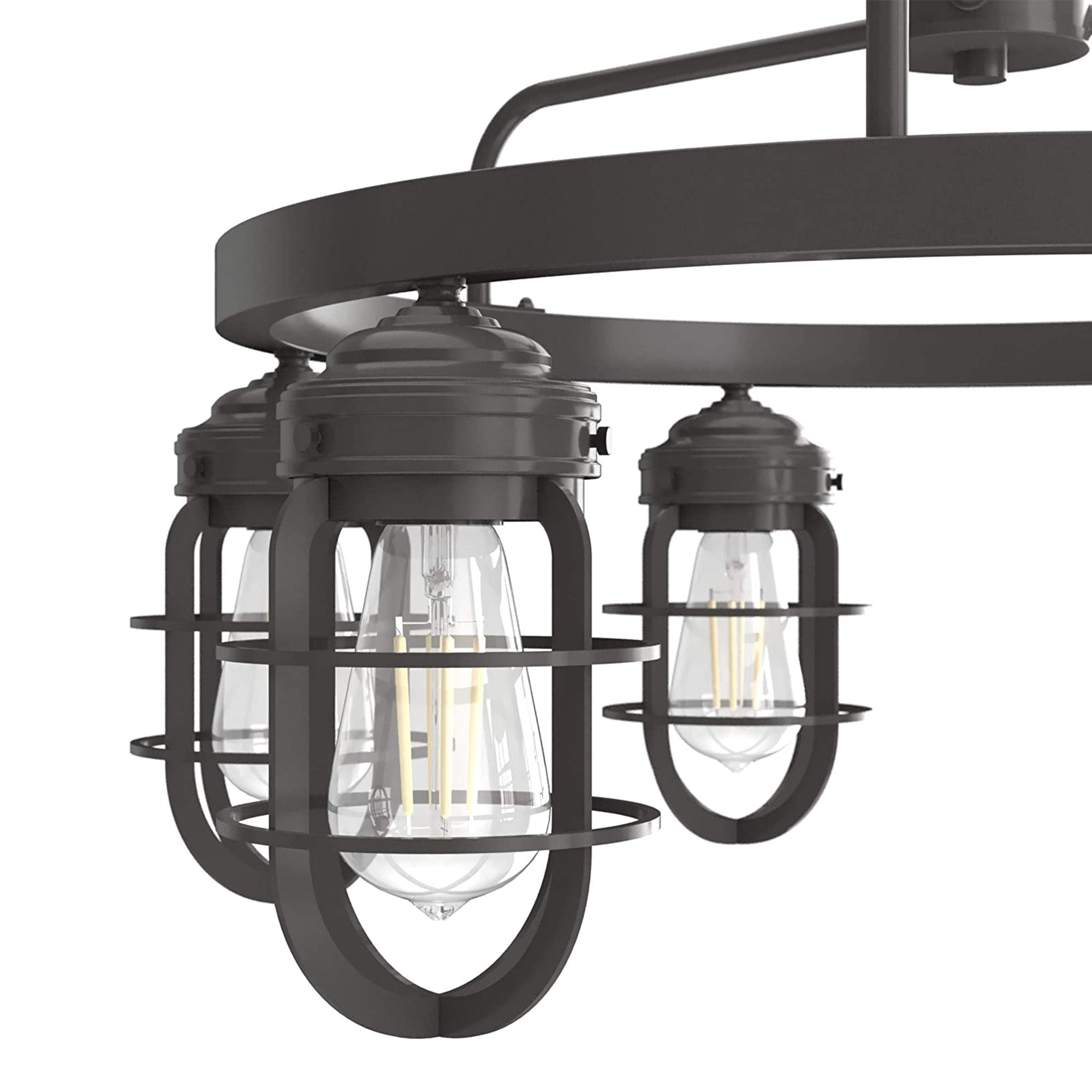 Hunter Fan Company Starklake 6 Bulb Rustic Hanging Chandelier, Bronze(For Parts) - VMInnovations