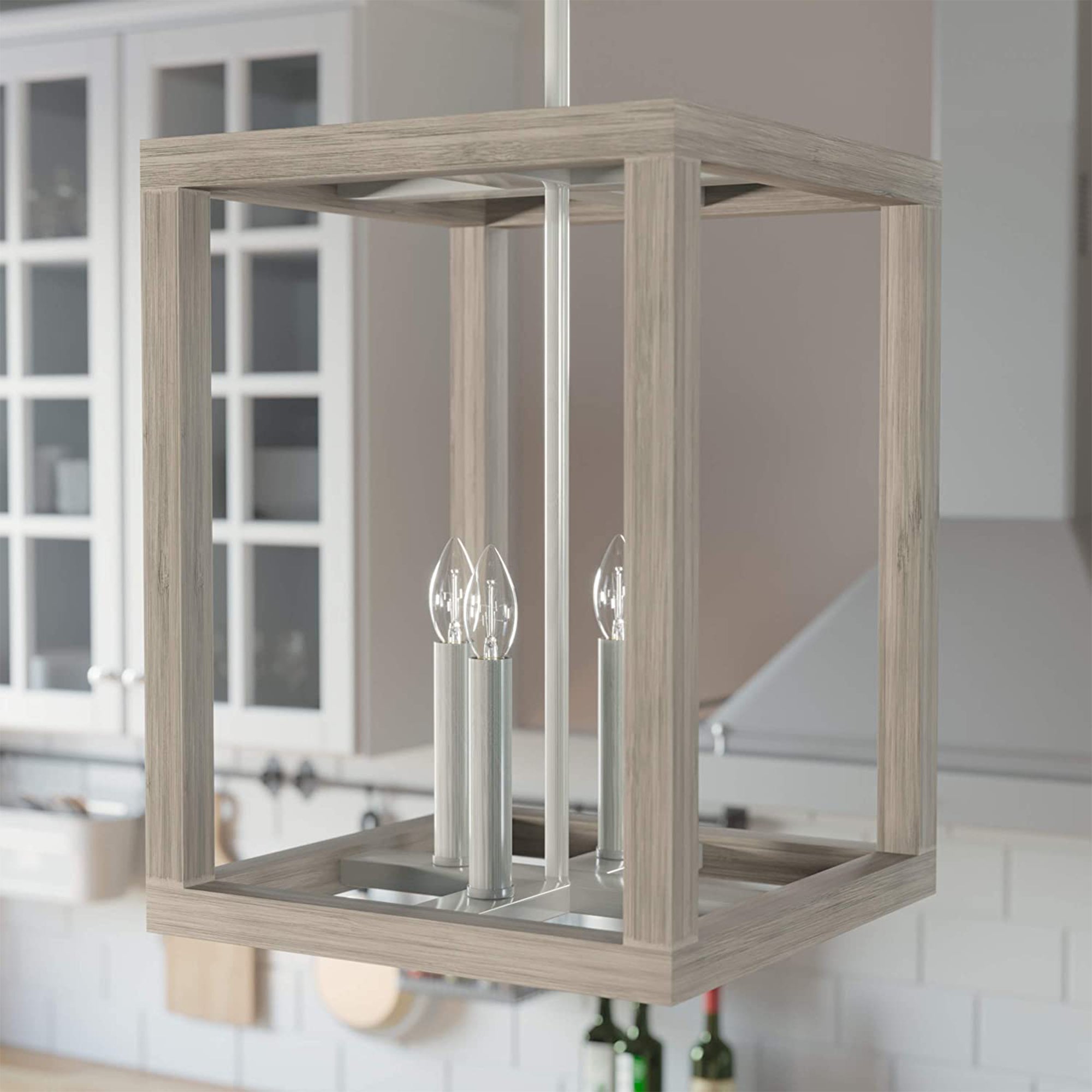 Squire Manor Pendant Light Fixture, Brushed Nickel (Open Box) - VMInnovations