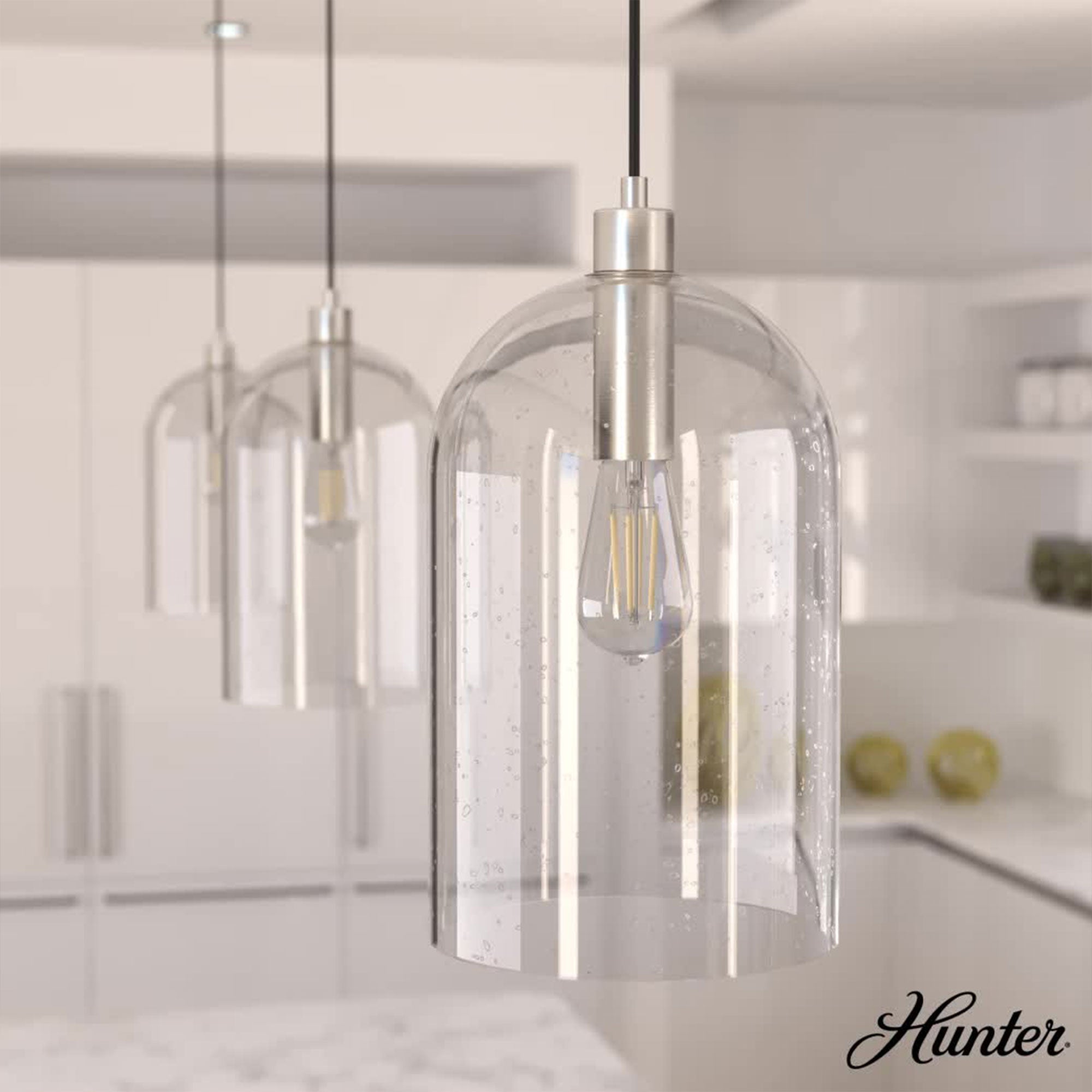 Hunter Fan Company Lochemeade 1 Bulb Glass Dome Hanging Pendant Light (Open Box) - VMInnovations