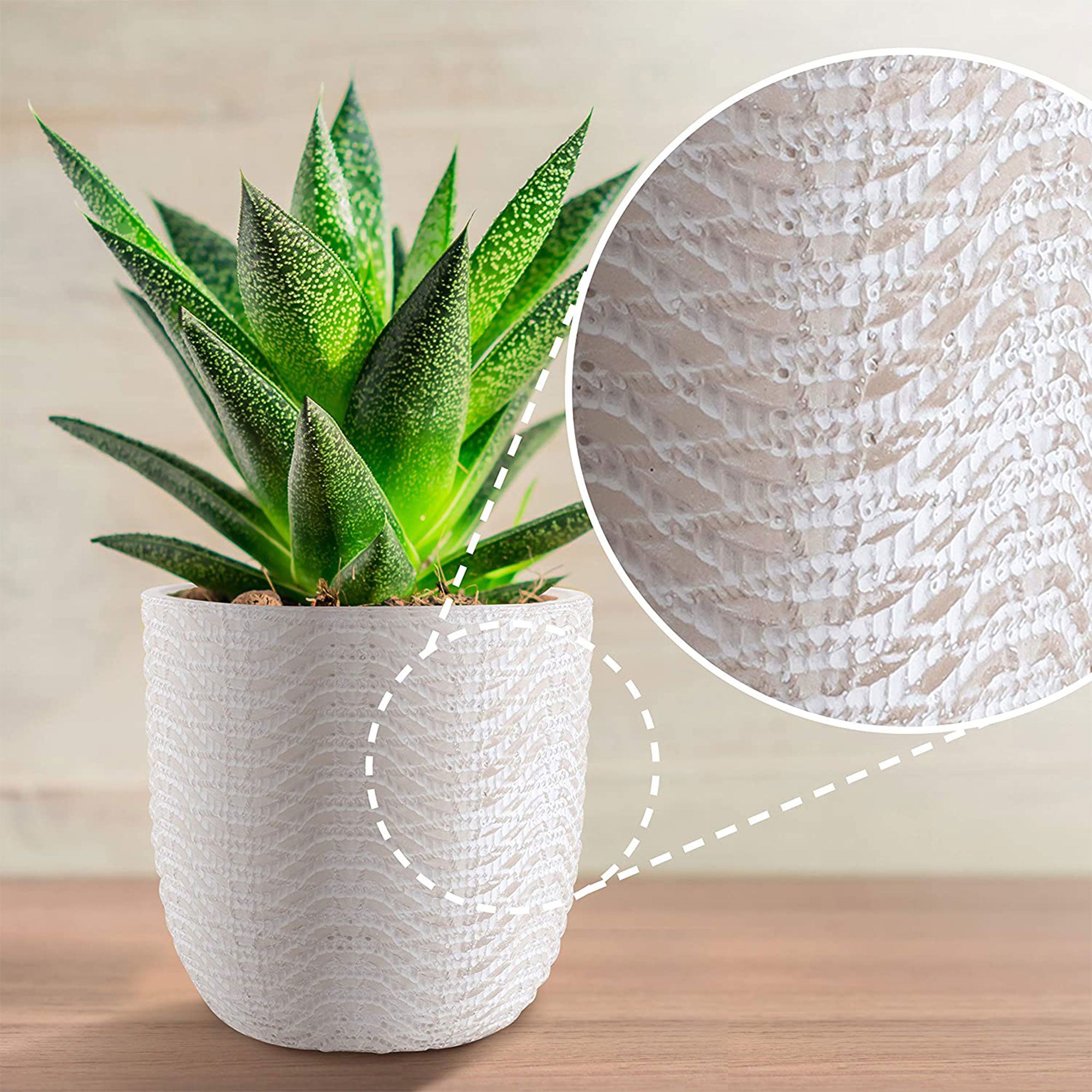 Inspirella 5.3 Inch Timeless Ceramic Round Plant Pot with Drainage (Open Box) - VMInnovations