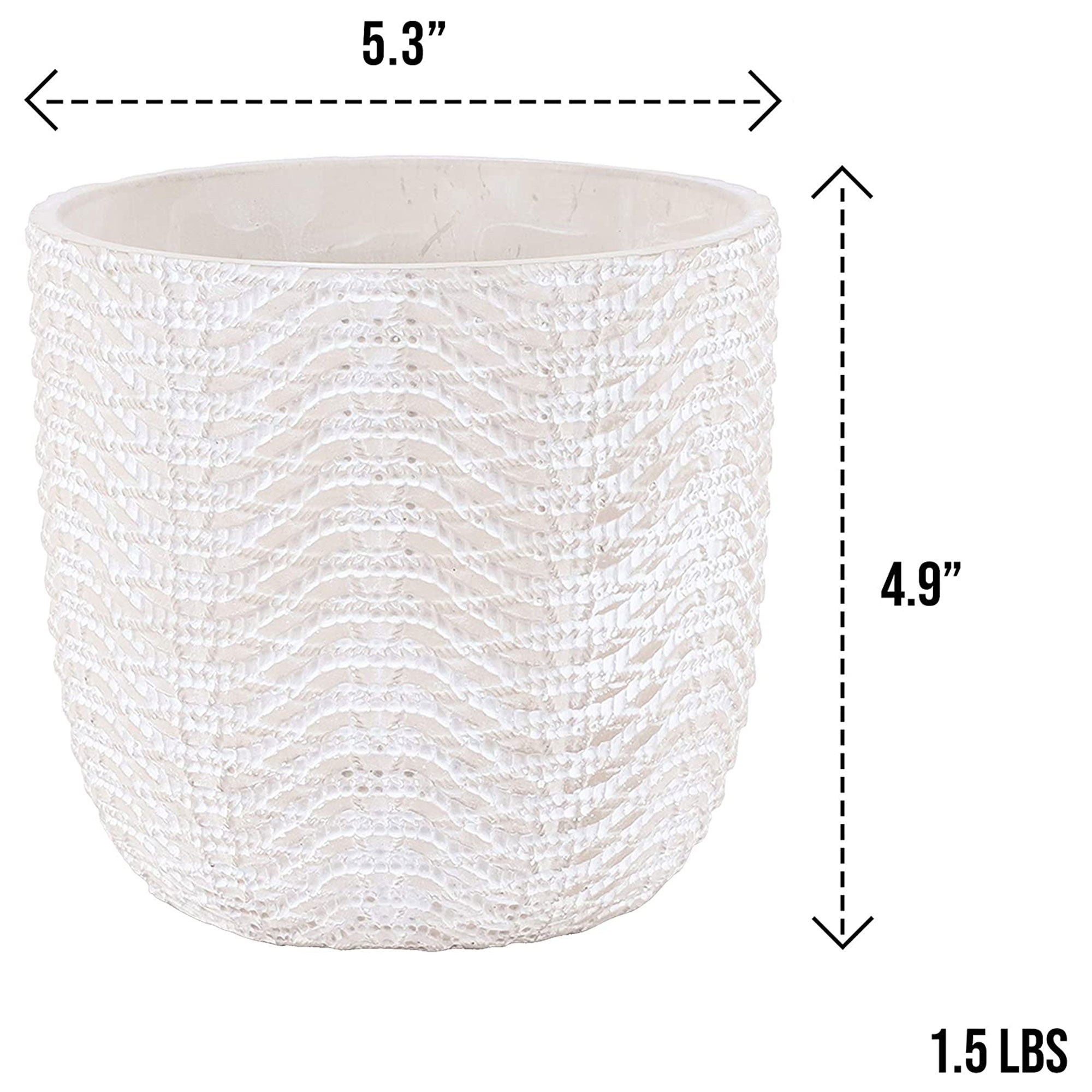 Inspirella 5.3 Inch Timeless Ceramic Round Plant Pot with Drainage (Open Box) - VMInnovations