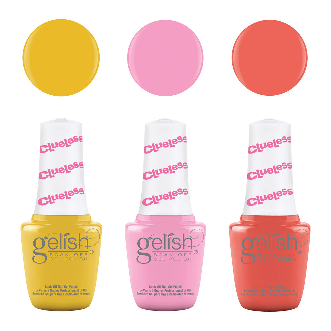 Gelish Mini Clueless Collection 9 mL Soak Off Gel Nail Polish Set, 3 Color Pack - VMInnovations
