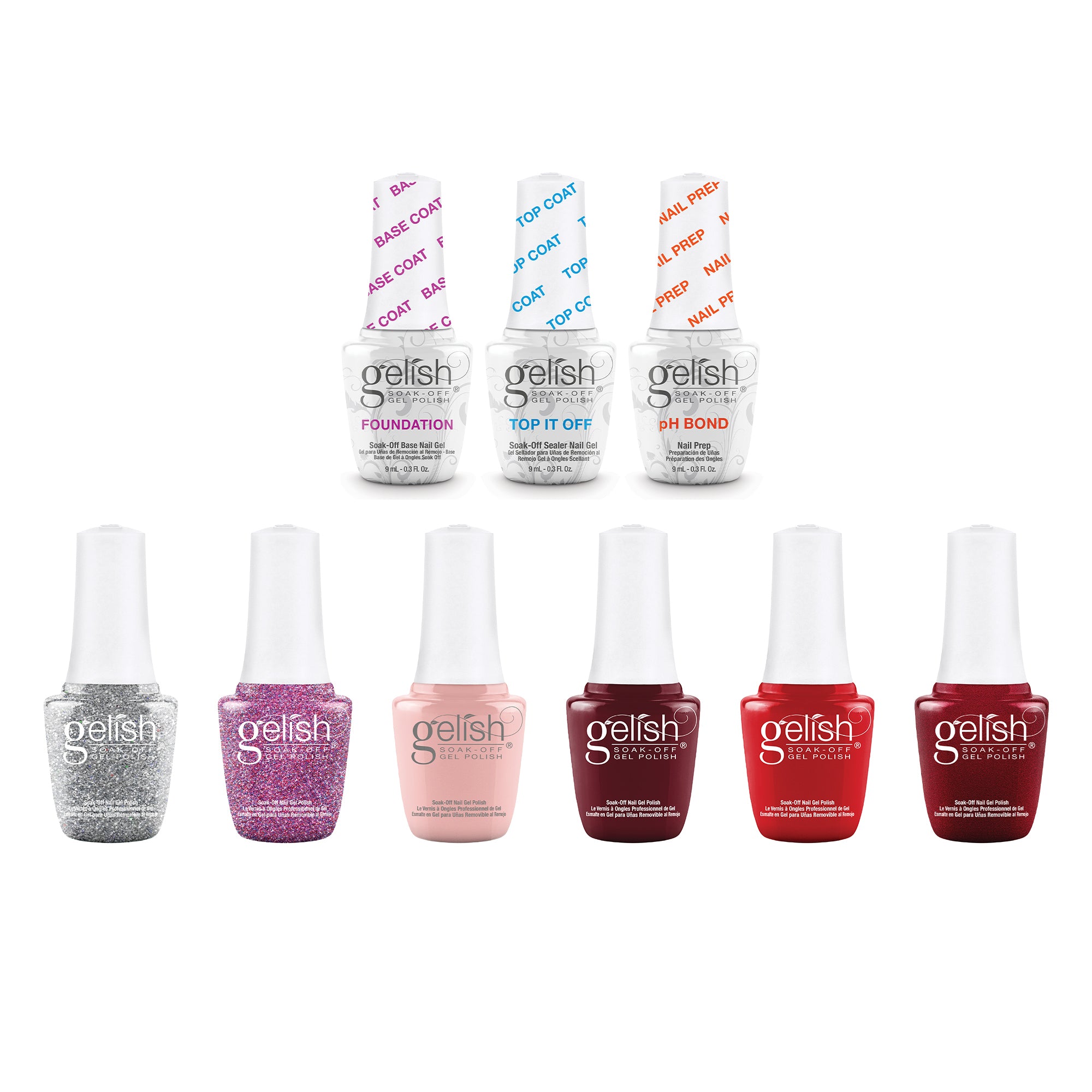 Gelish Terrific Trio Soak Off Gel Nail Polish w/ Mini Winter Marilyn Collection - VMInnovations