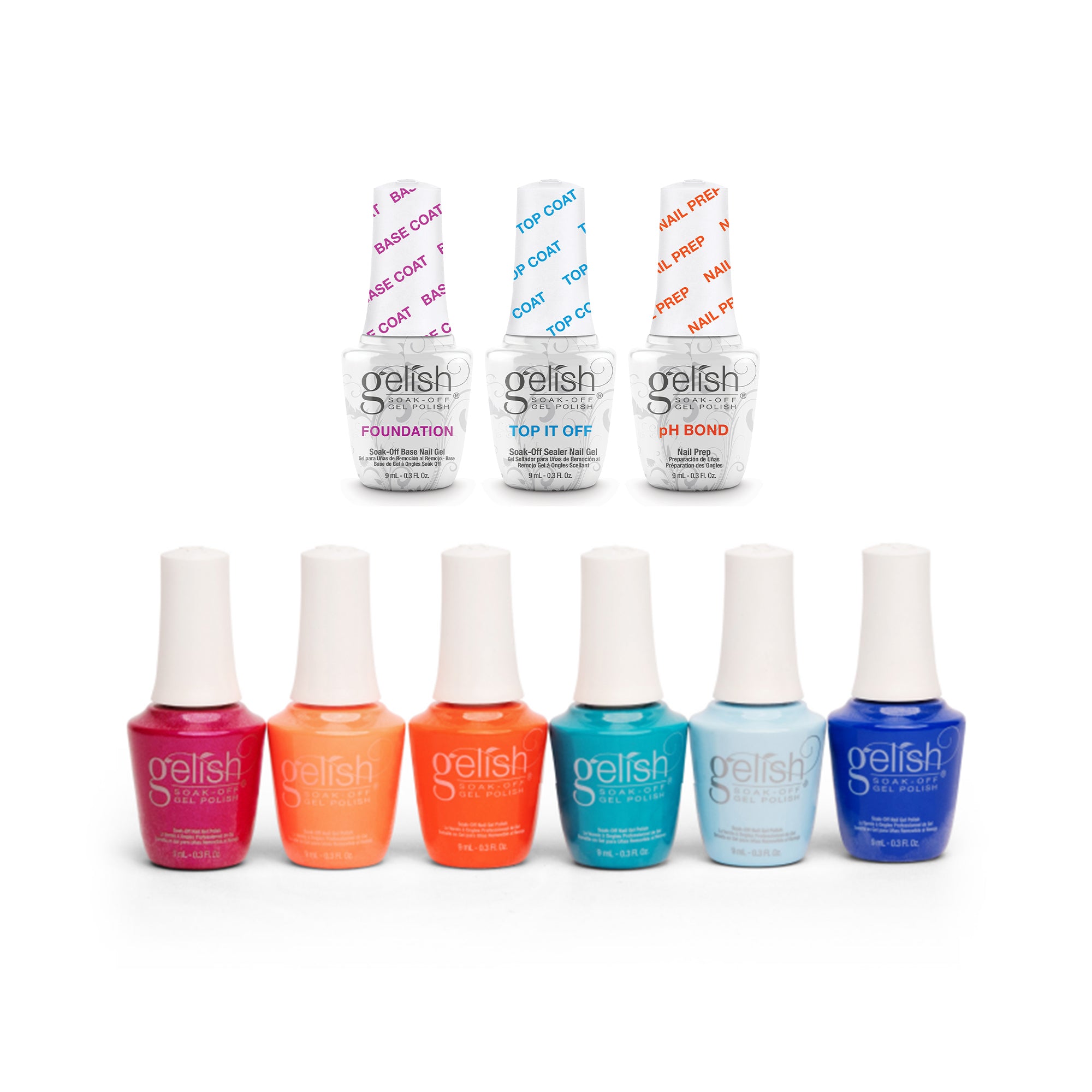 Gelish Terrific Trio Soak Off Gel Nail Polish w/ Mini Makin' A Splash Summer Kit - VMInnovations
