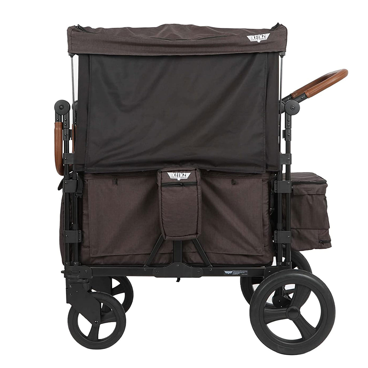 Keenz XC Luxury 2-Kid Push Pull Kid Wheeled Stroller Wagon w/ Canopy, Charcoal - VMInnovations