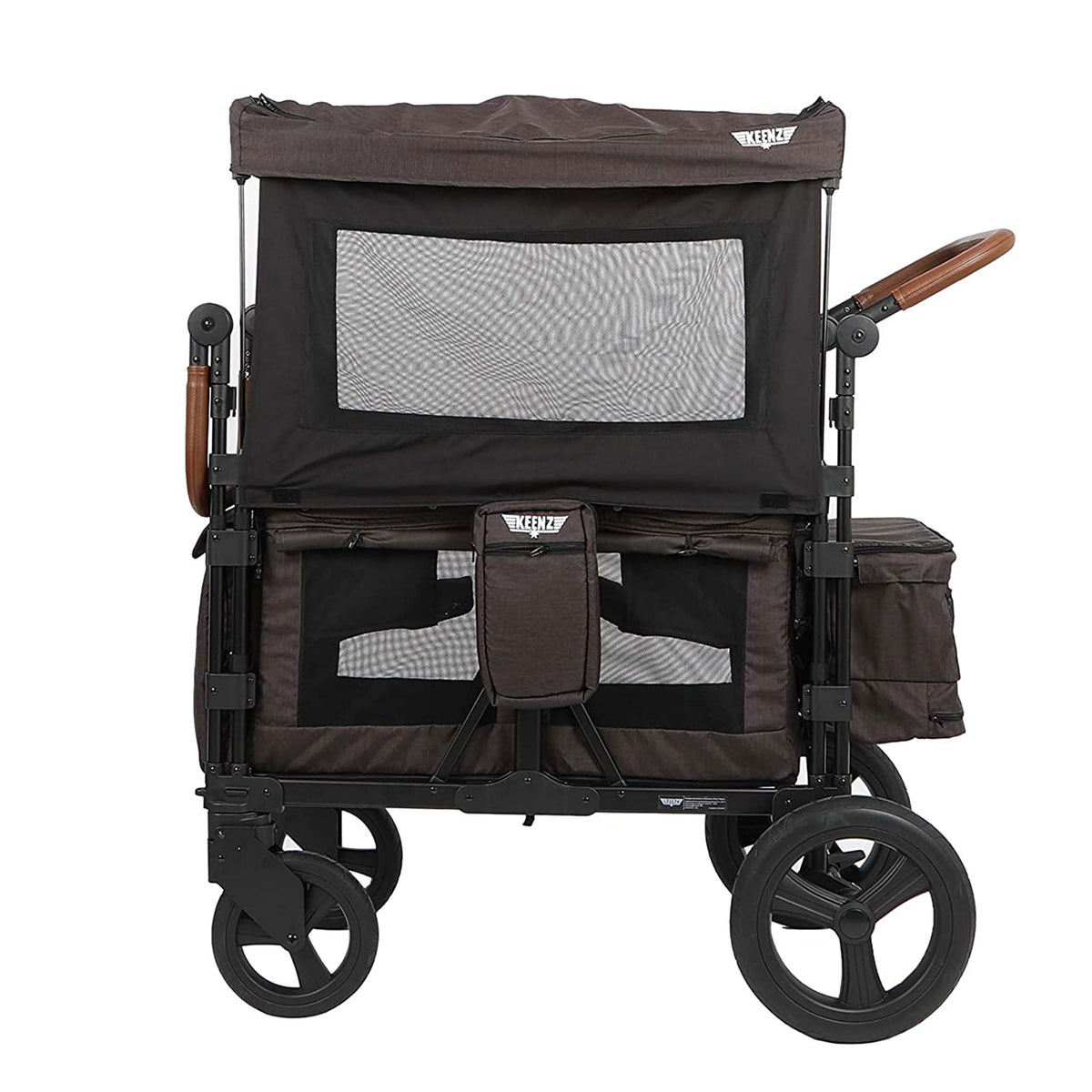 Keenz XC Luxury 2-Kid Push Pull Kid Wheeled Stroller Wagon w/ Canopy, Charcoal - VMInnovations