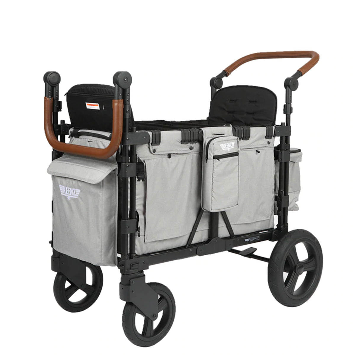 Keenz XC Luxury Comfort Push Pull Toddler Wheeled Stroller Wagon w/Canopy, Smoke - VMInnovations