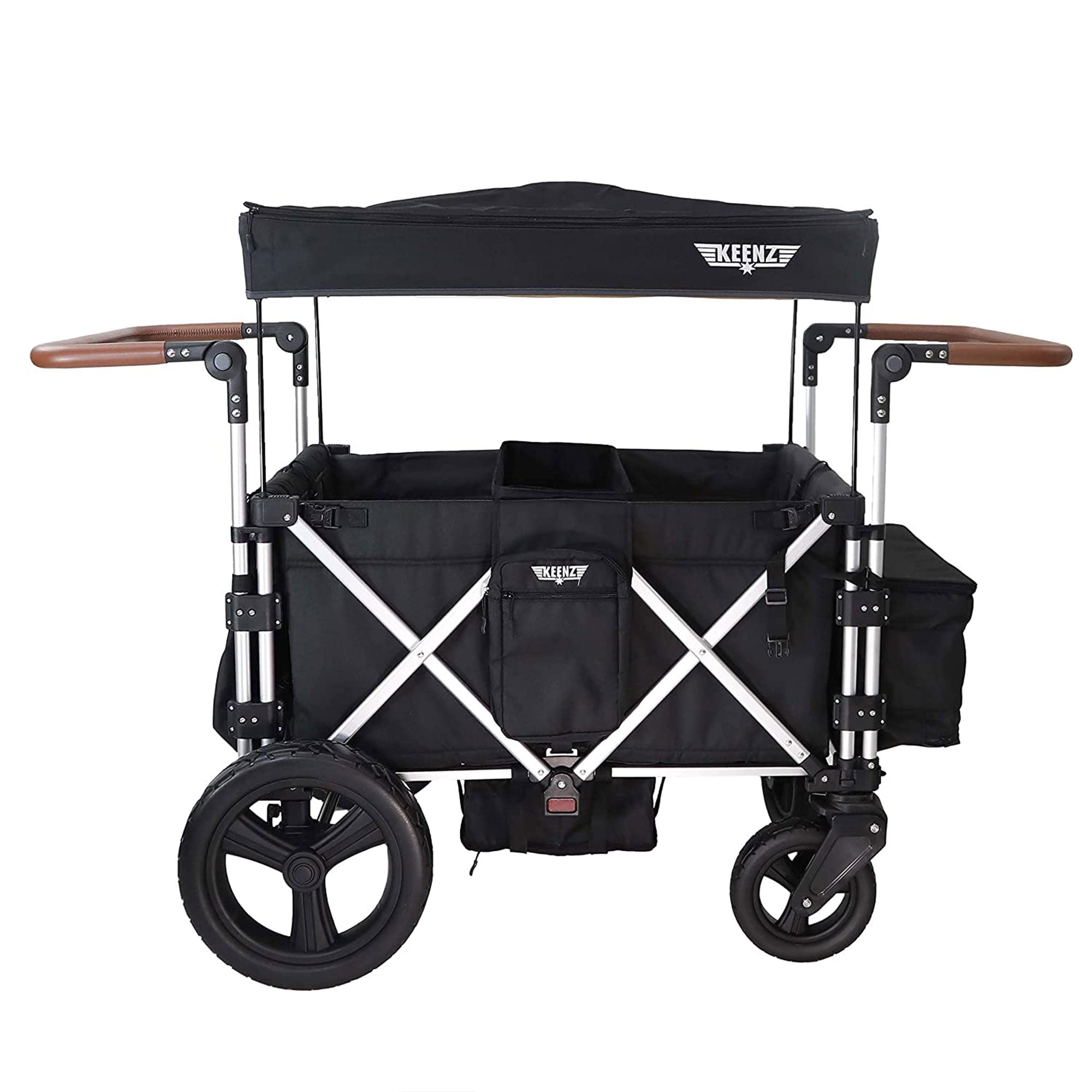 Keenz 7S Plus Ultimate 4-Passenger Wheeled Baby Stroller Wagon w/ Canopy, Black