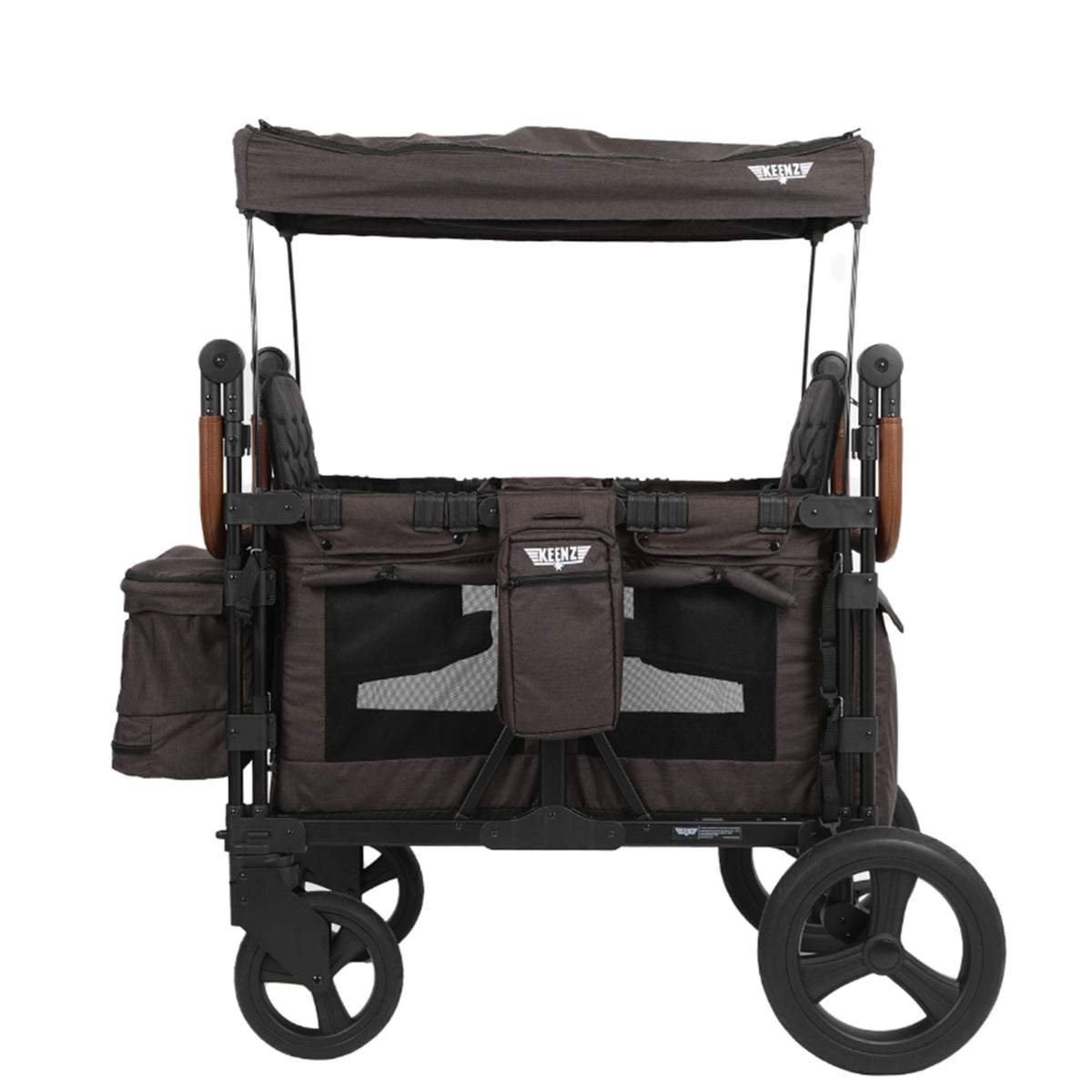 Keenz XC Plus 4 Child Luxury Stroller Wagon with Mesh Canopy and Sides, Charcoal - VMInnovations