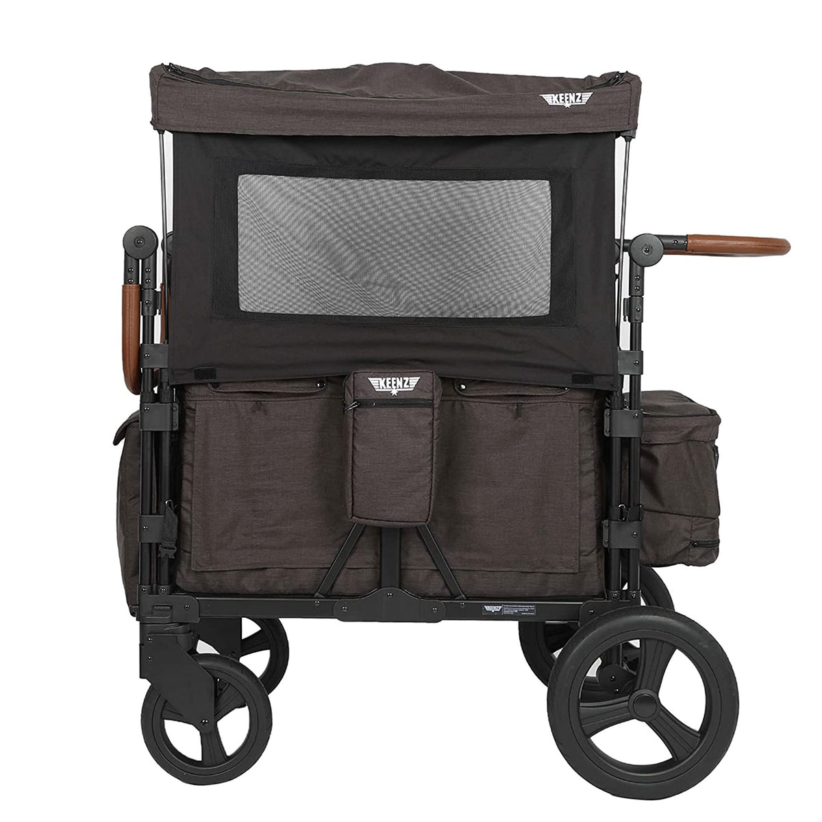 Keenz XC Plus 4 Child Luxury Stroller Wagon with Mesh Canopy and Sides, Charcoal - VMInnovations