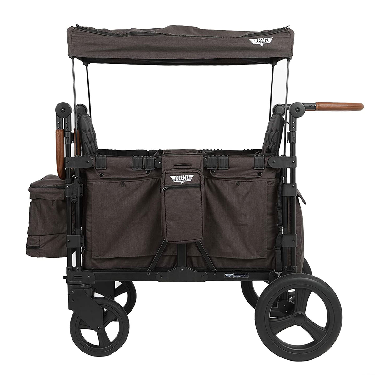 Keenz XC Plus 4 Child Luxury Stroller Wagon with Mesh Canopy and Sides, Charcoal - VMInnovations