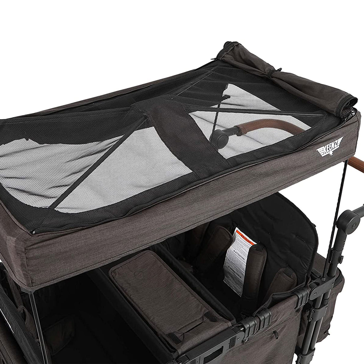 Keenz XC Plus 4 Child Luxury Stroller Wagon with Mesh Canopy and Sides, Charcoal - VMInnovations