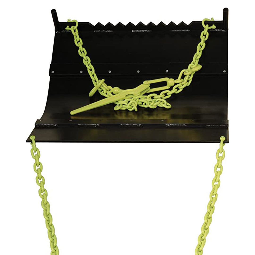 Timber Tuff TMW-21 24 Inch Log Skidding Arched Plate with Dual Tow Chains, Black - VMInnovations