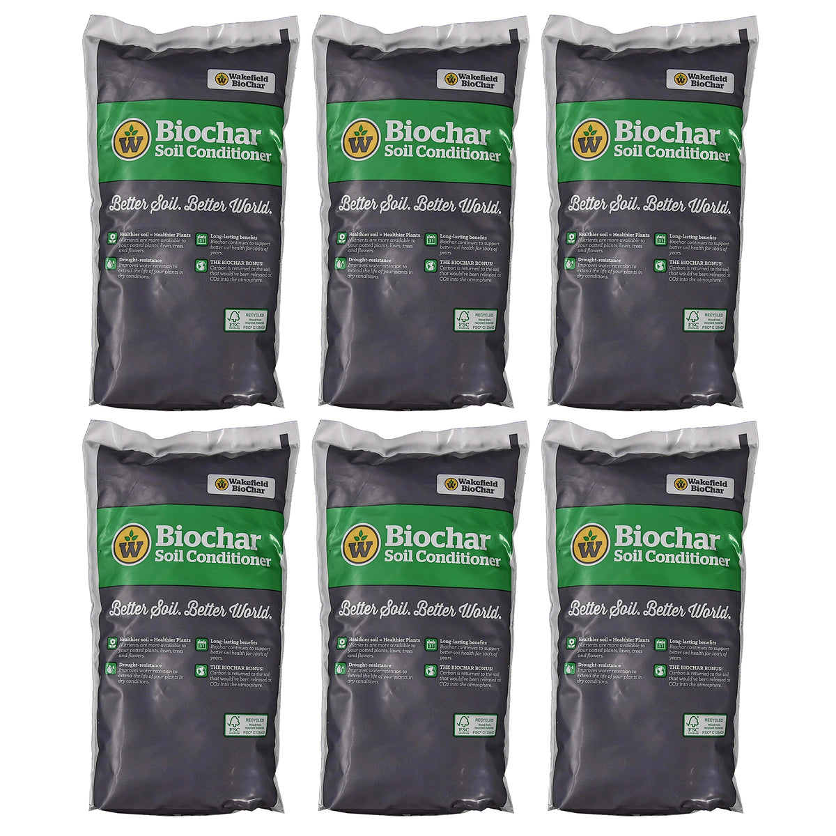 Wakefield Premium Biochar Organic Garden Soil Reviver & Conditioner, 6 Gallons