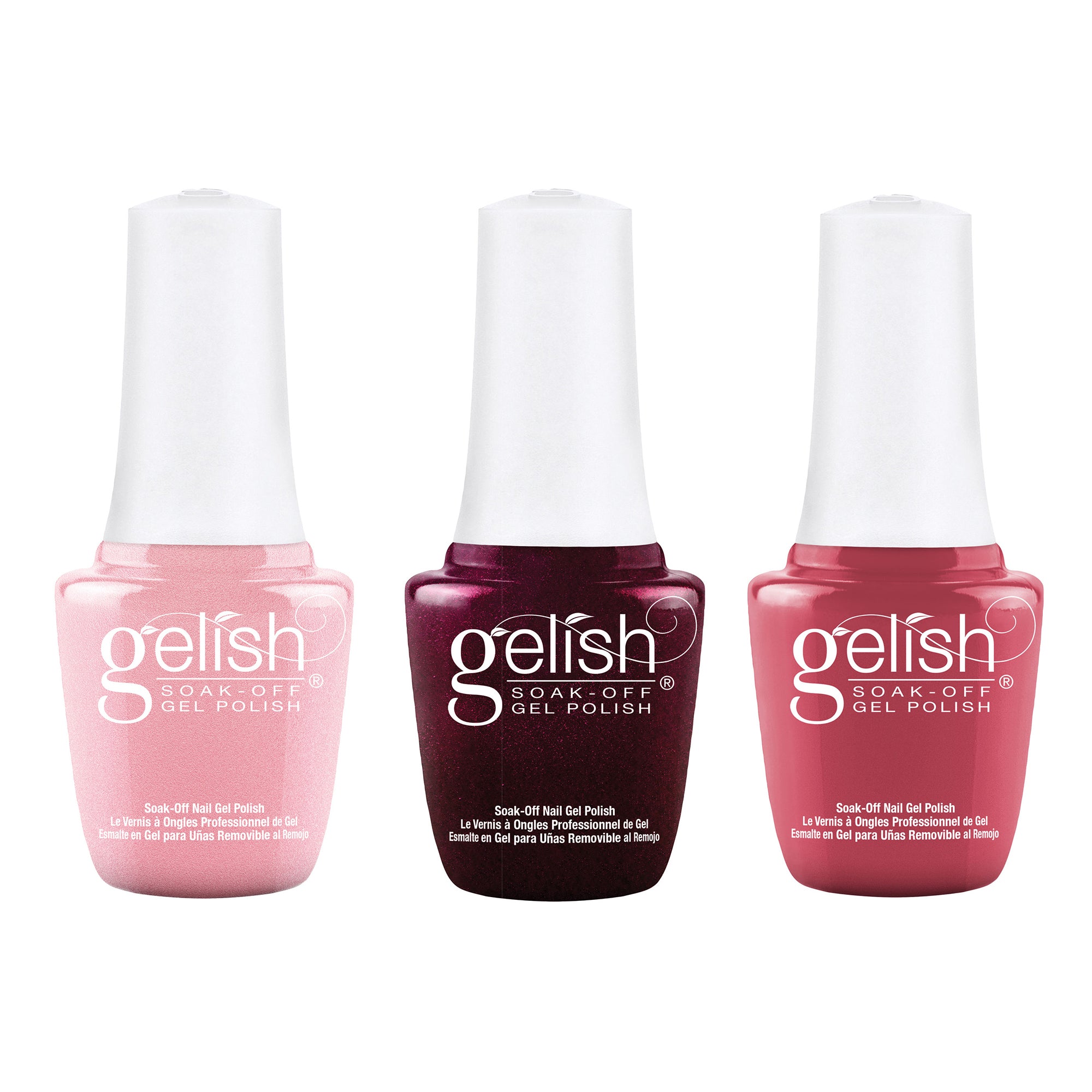 Gelish Mini Core 9mL Polish Set, Reds of the Year with 330 Count 3 Type Nail Kit