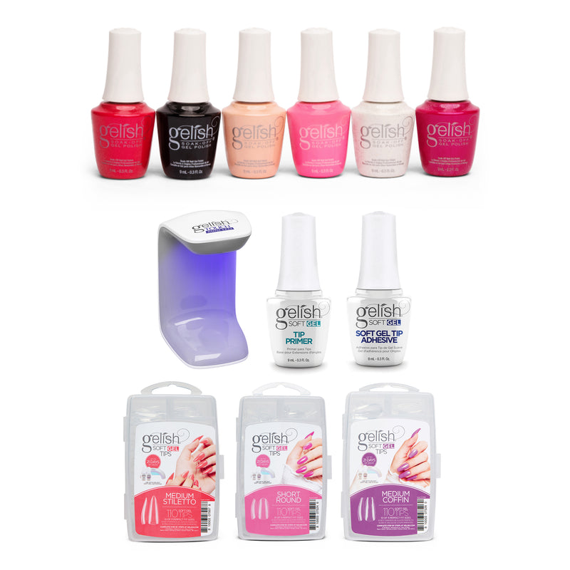 Gelish Forever Fabulous 9 mL Polish Set, 6 Pack with 330 Count 3 Type Nail Kit
