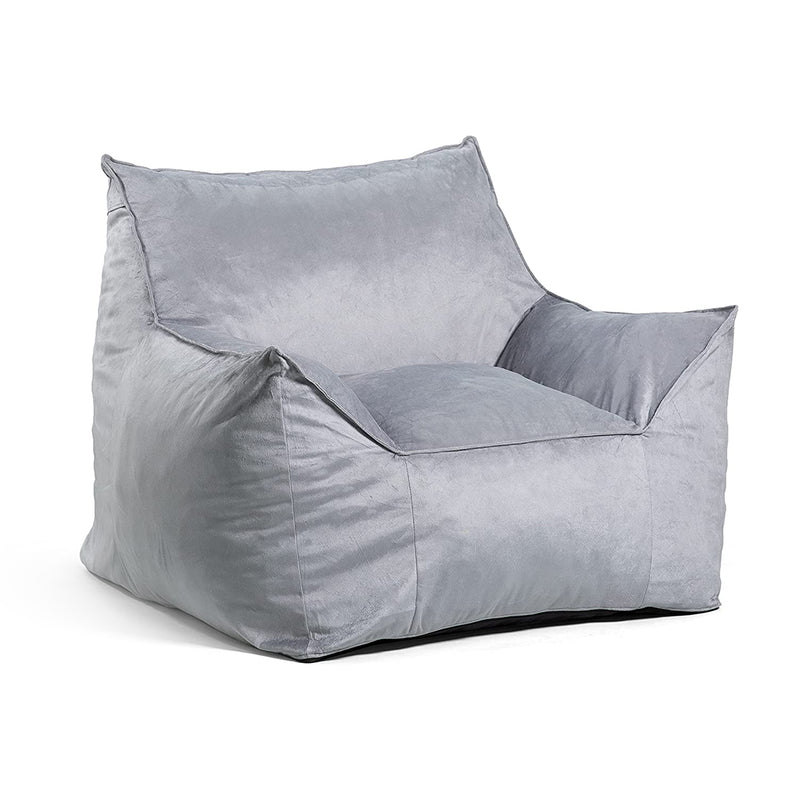 Big Joe Imperial Lounger Large Foam Filled Plush Chair with Inserts, Gray Plush