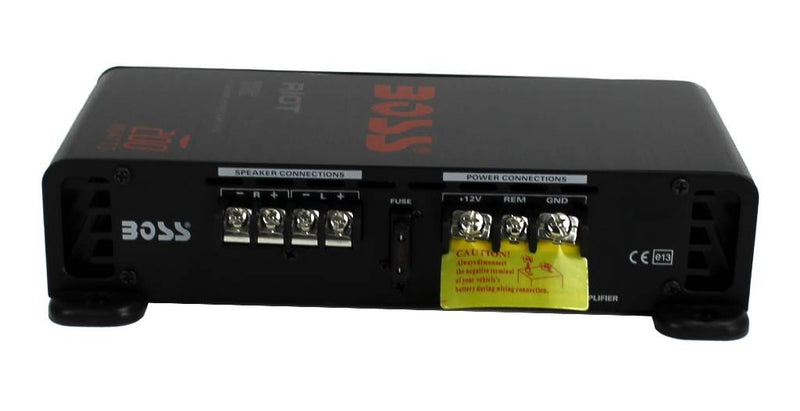 BOSS Audio R1002 Riot 200W 2-Channel Class A/B Car Audio High Power Amplifier