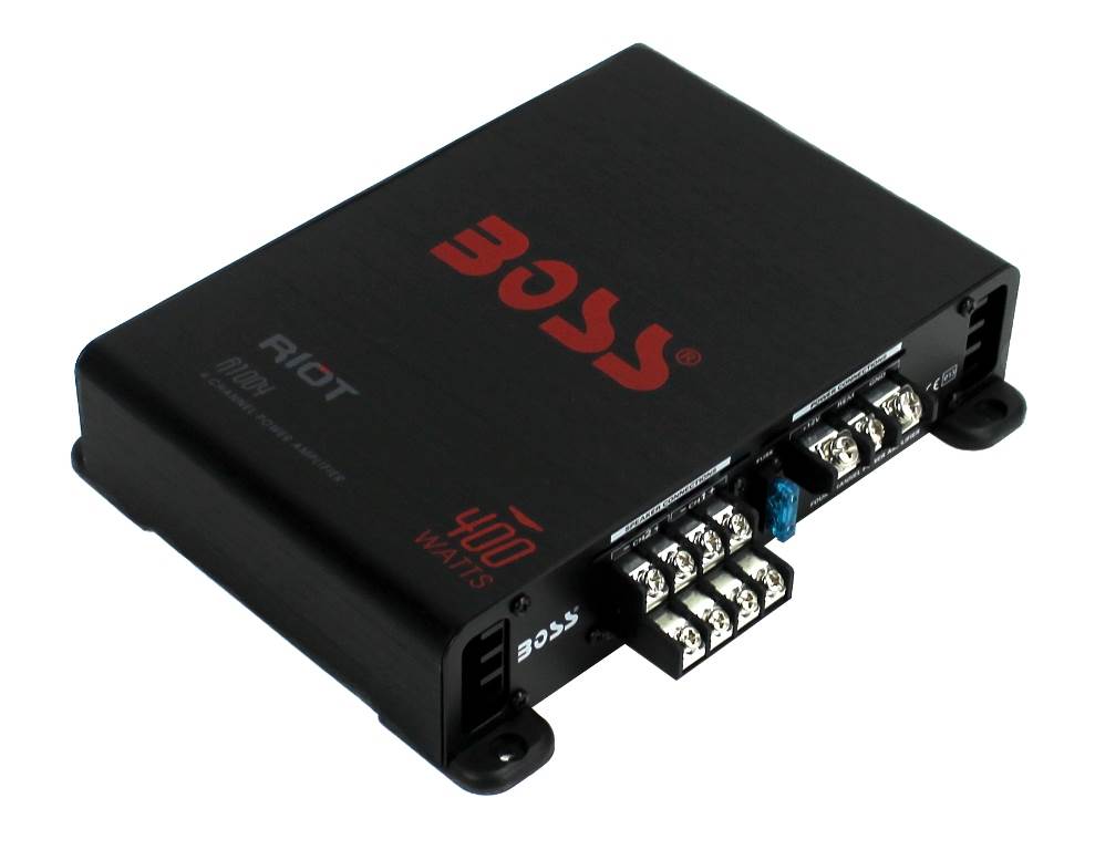 BOSS R1004 400W 4-Channel RIOT Car Audio Power Amplifier Amp + 4 Gauge Amp Kit - VMInnovations