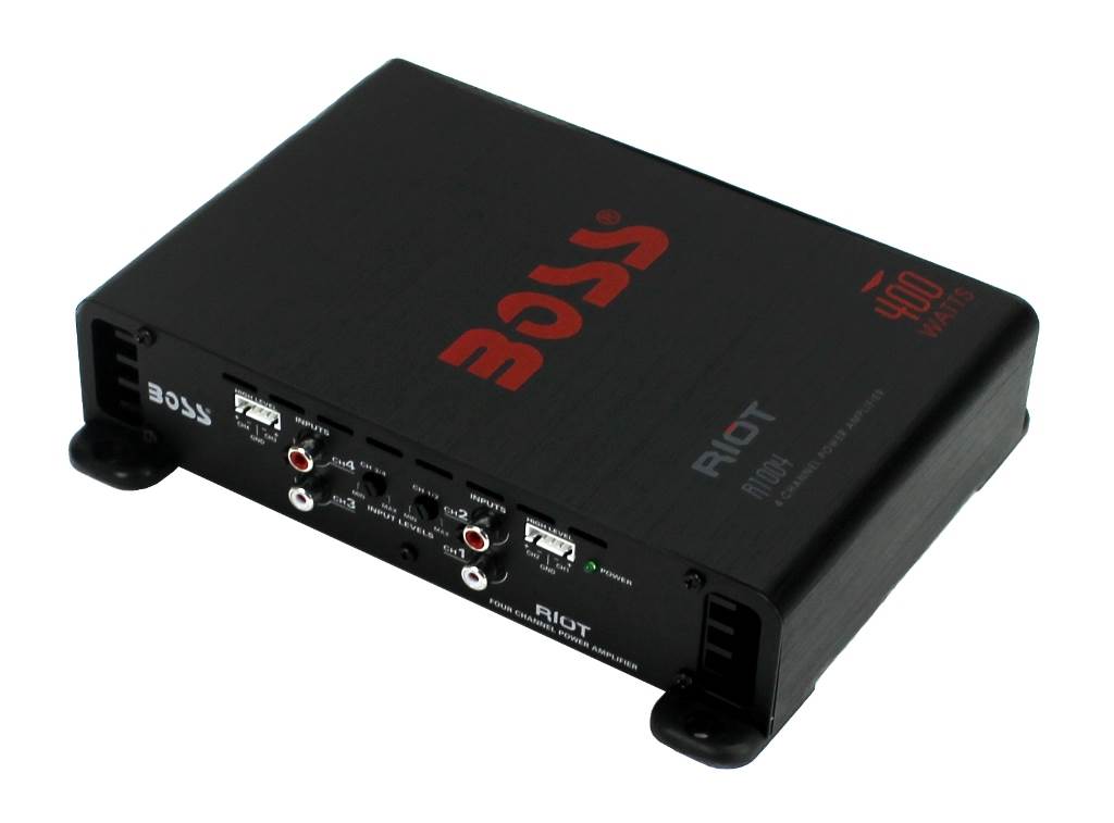 BOSS R1004 400W 4-Channel RIOT Car Audio Power Amplifier Amp + 4 Gauge Amp Kit - VMInnovations
