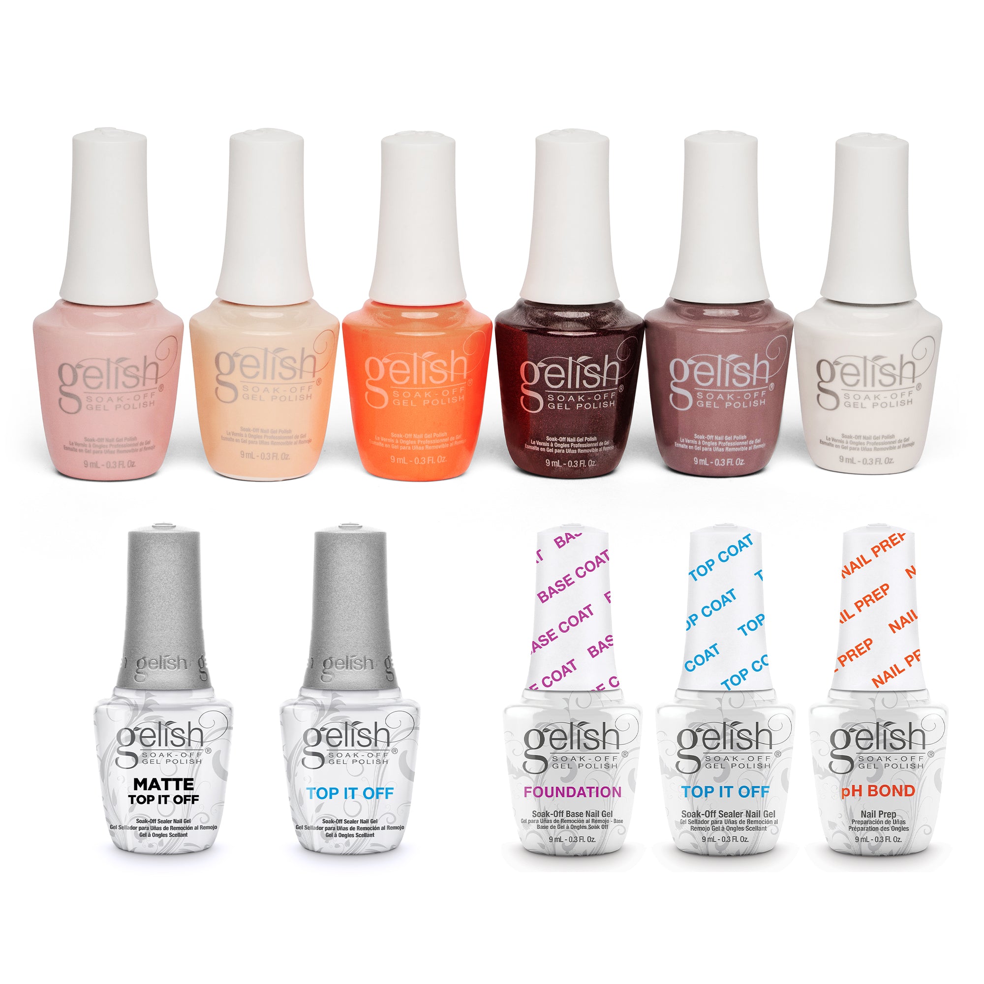 Gelish Terrific Trio Essentials, Mini Core Collection, and Top Off Duo Coats