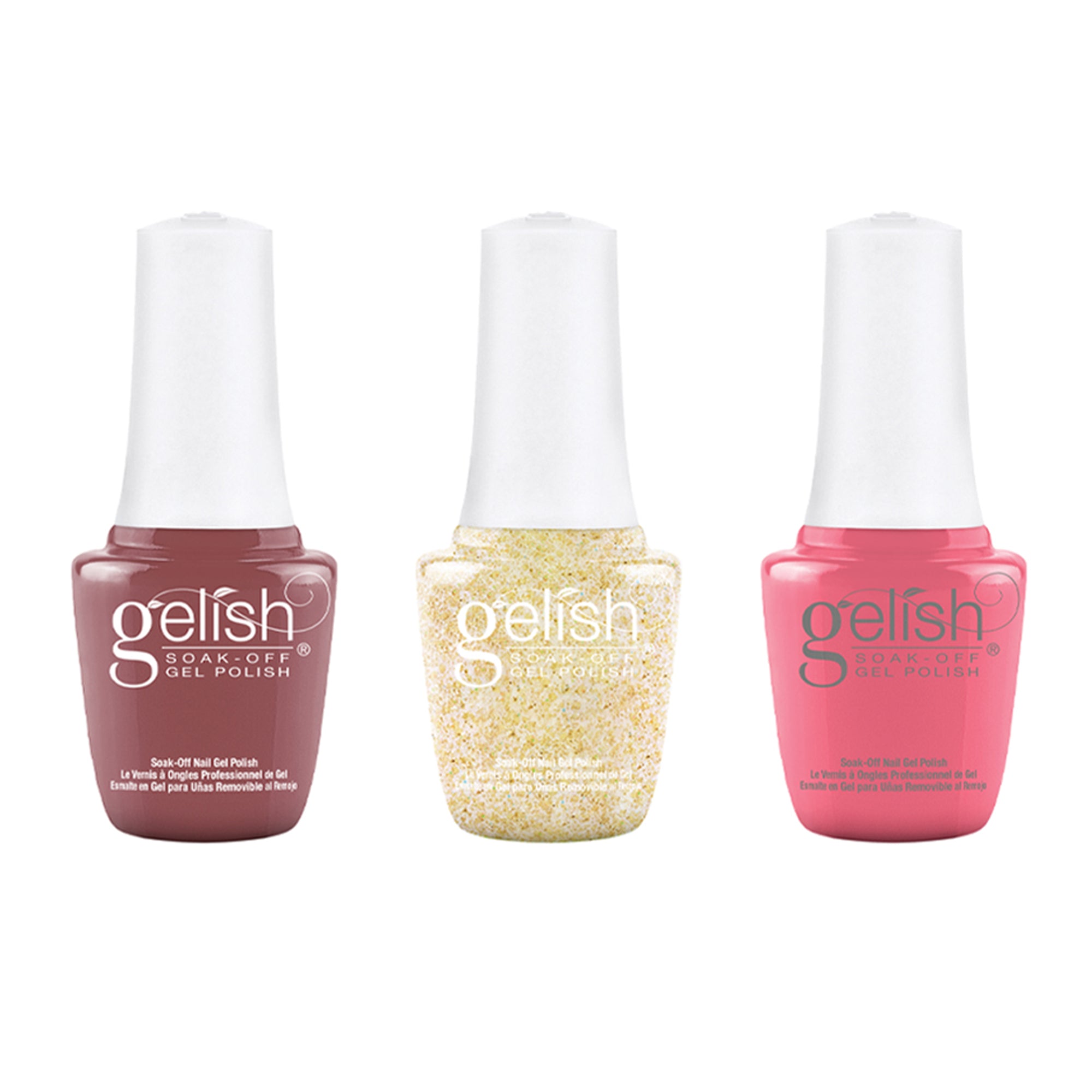 Gelish 330 Medium Coffin Stiletto Nail Kit with Polish Sealer and Passion Set
