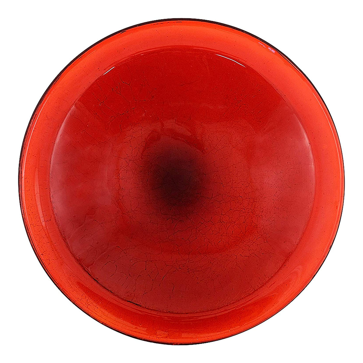 Achla Hand Blown Crackle Glass Birdbath w/ Wall Mount, Tomato Red (Open Box)
