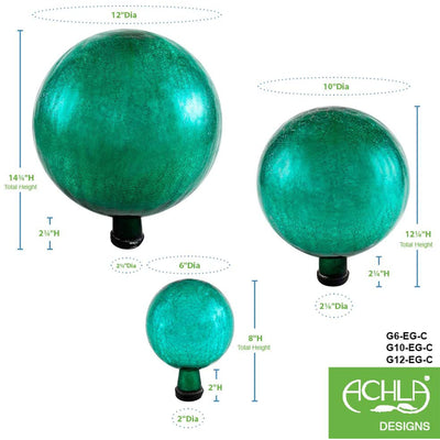 Achla Designs 10 Inch Gazing Glass Globe Sphere Garden Ornament, Emerald Green