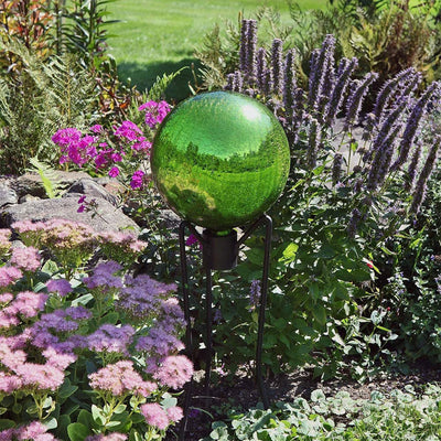 Achla Designs 10 Inch Gazing Glass Globe Sphere Garden Ornament, Fern Green